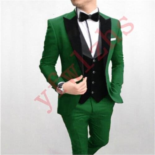 Handsome Groomsmen Peak Velveteen Lapel Groom Tuxedos Mens Wedding Dress Man Jacket Blazer Prom Dinner (Jacket+Pants+Tie+Vest)9