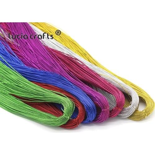 Lucia crafts 100y/lot 1mm Metallic Thread String Craft Cord Card Braid DIY Garment Handmade materials Accessories W0305