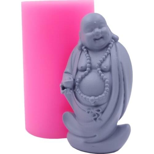 Maitreya Buddha Candle Mold 3D Silicone Molds for Candle Making Resin Epoxy Aroma Gypsum Crafts Silicone Mould