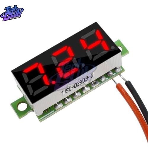 0.28 inch DC 2.5-30V Mini LCD Digital Voltmeter Voltage Meter Panel Volt Tester Detector Monitor 2 Wire Red LED