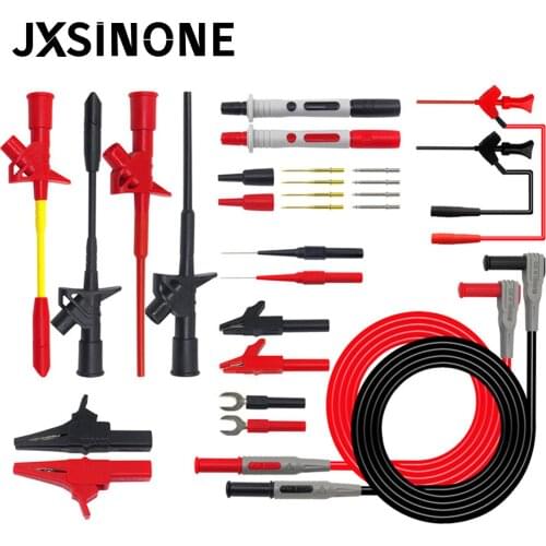 JXSINONE P1300 Series Replaceable Multimeter Probe Probes Test Hook&Test Lead kit 4mm Banana Plug Alligator Clip Automotive Tool