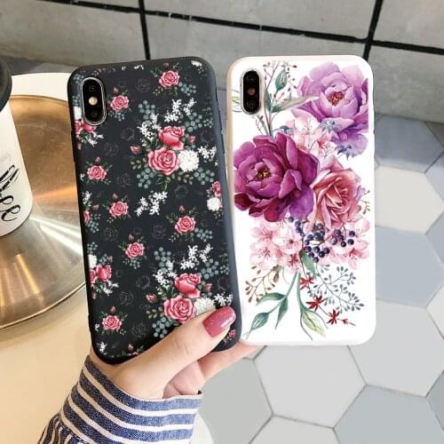 Colorful Rose Flower Soft TPU Coque Phone Case For iPhone 11 12 Pro XS Max XR X 10 7 8 6 6S Plus 5 SE2 Case Silicone Capa Cover