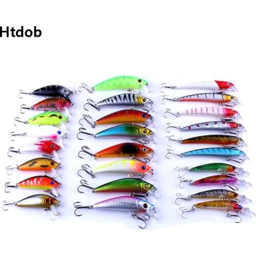 Htdob 26pcs/lot Minnow Fly Fishing Lure Set Hard Bait Jia Lure Wobbler Fishing Lures Iscas Artificial Lifelike Carp Fishing