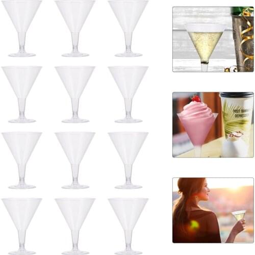 20pcs Party Disposable Cocktail Cups Clear Dessert Cups Champagne Cups