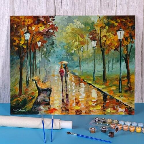 Autumn Leaves DIY Painting By Numbers Kit Oil Paints 40*50 Canvas Painting Loft Wall Picture Crafts Adults Drawing