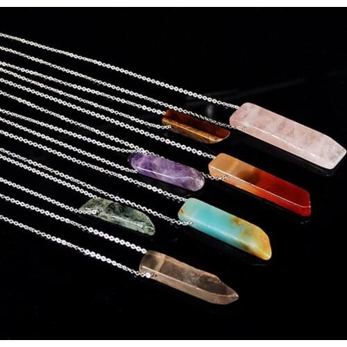 Agate crystal natural stone choker sweater chain necklace Europe and America restore ancient ways 1Pcs