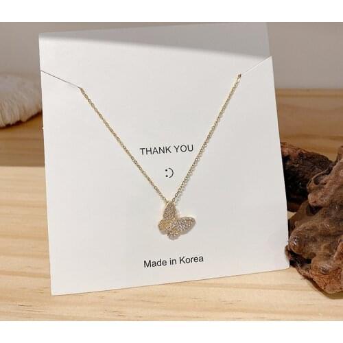 2021 Korean Fashion New Style necklace Simple Design Butterfly Necklace Womens Small Fresh Jewelry Wholesale Sales Gargantilha