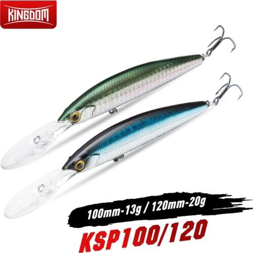 Kingdom Suspending Minnow Fishing Lures 100mm 13g 120mm 20g Artificial Wobblers Hard Baits Magnet Design Swimbaits For Fishing