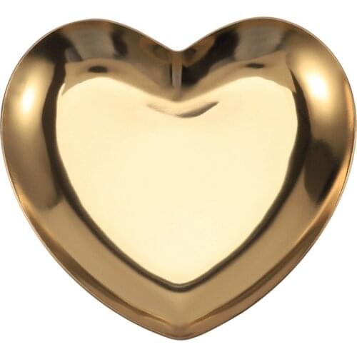 Heart Shaped Jewelry Serving Plate Metal Tray Storage Arrange Fruit Tray Home
