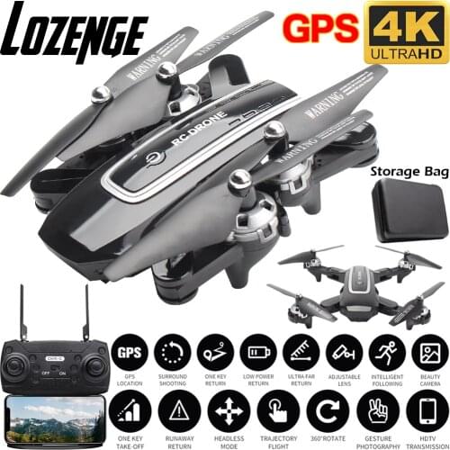 Lozenge HJ38 GPS Drone 4K Camera Foldable Altitude Hold RC Quadcopter Helicopter Follow Me WiFi