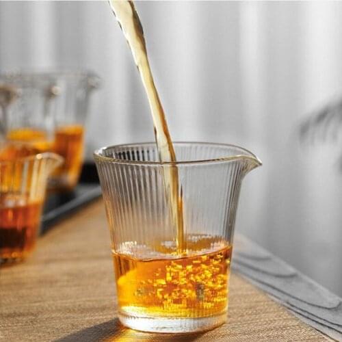 240/260/280ml Heat-resistant Glass Tea Pitchers Hammer Glass Kungfu Tea Infusers Thickened Gongdao Tea Cup Lique Divider Teaware