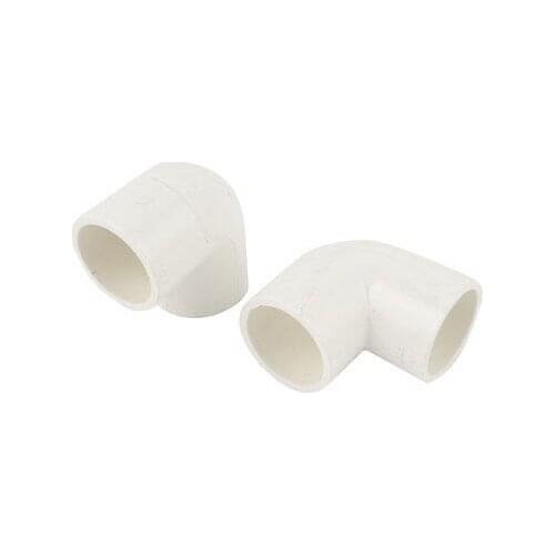 U-PVC Two Ways 25mm Hole Pipe Connectors Fitting Adapter White 2 Pcs