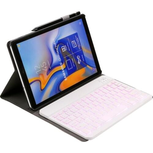 Ultra Slim PU Leather Case with 7 Colors Backlit Keyboard and Pencil Holder for Samsung Galaxy Tab S5E 10.5 T720 T725 Tablet+Pen