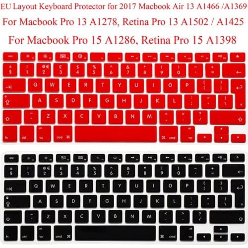 EU Keyboard Protector for 2017 Macbook Air 13 Retina 13.3 Silicone Keyboard Guard Cover MacbookPro 15.4 Pro 15 Protection Skin