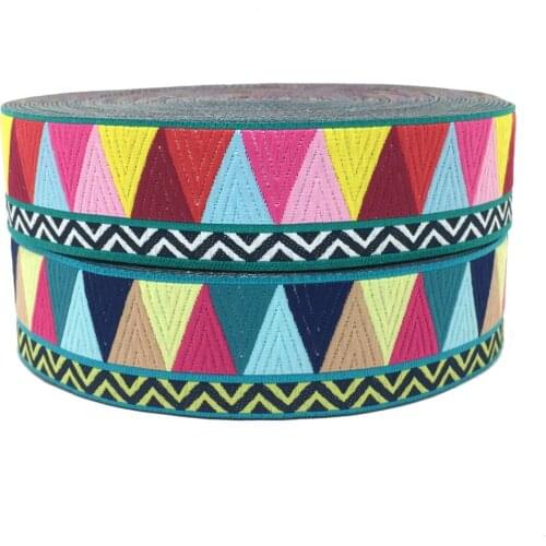 ZERZEEMOOY 1" 25MM 5YARD 2017 NEW Colour Triangle wave Woven Jacquard Ribbon KTZD2017032603