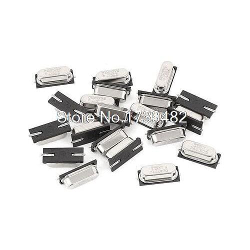 10 Pieces HC-49S SMD Surface Mount Quartz Crystal Oscillator 24.5MHZ Silver Tone