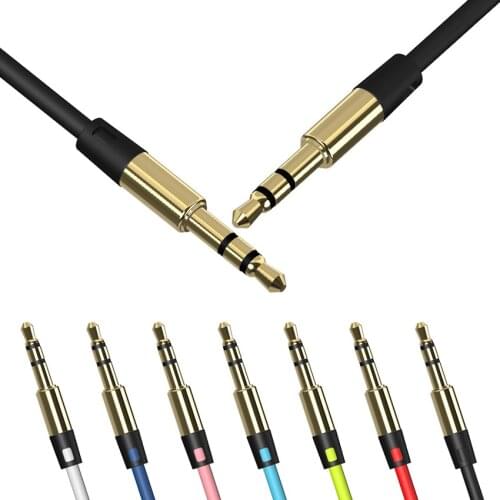 Wholesale Jack 3.5 Car AUX Cable Male to Male 3.5mm Audio Cable for iPhone Tablet Headphone Amplifer 500pcs