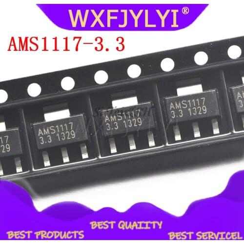 30PCS/LOT AMS1117 AMS1117-3.3 SOT223 patch 3.3V voltage regulator IC large current linear voltage step-down IC