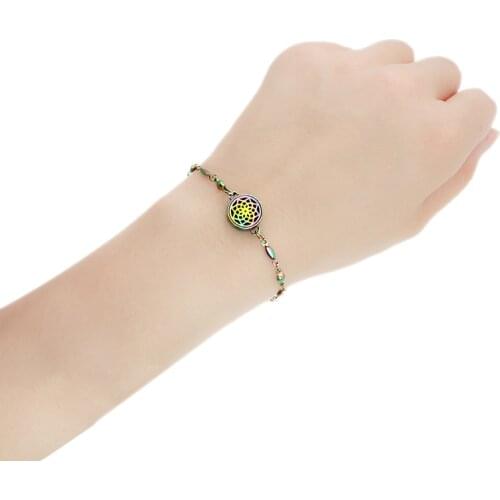 316L Stainless Steel Jewelry Rainbow Bracelet Diffuser Locket with Adjustable Chain Bracelet Fashion Jewelry Free 10Pads 12mm