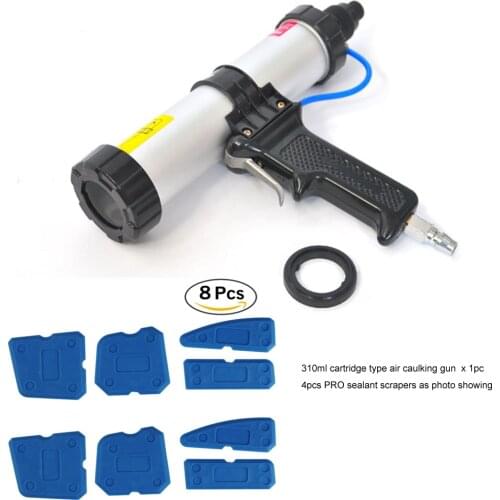 Free Shipping 310ml Cartridge Pneumatic Applicator Air Gun with Pro Silicone Sealant Scraper Silicone Trowel