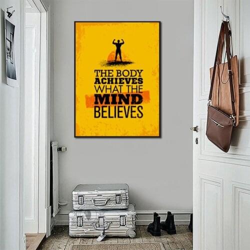 Bodybuilding Quotations Canvas Painting Abstract Wall Art Inspiring Letter Picture Poster Print Craft for Living Room Decoration