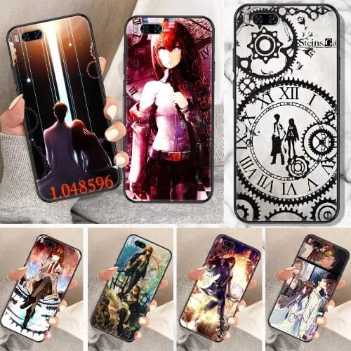 Steins Gate Anime Phone Case For Xiaomi Mi Note 8 9 10 11 9T 10T A3 Lite Pro Ultra black tpu hoesjes pretty shell trend back