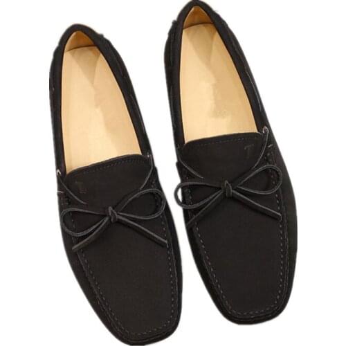 Guangzhou Leather Mens Shoes Bow Deerskin Bean Shoes Casual Mens Shoes Driving Fashion Shoes