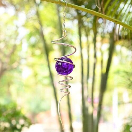 Crystal Wind Spinner Ball Spiral Tail Wind Chimes Pendant Home Indoor Decoration Window Wedding Curtain Chandelier DIY Decor