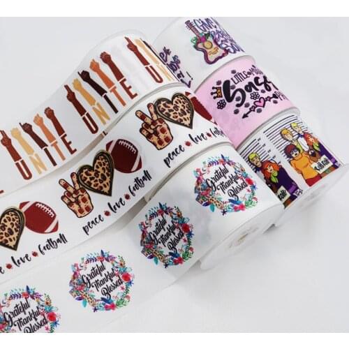 Sunflower Cartoon Printed Grosgrain Ribbon 46613