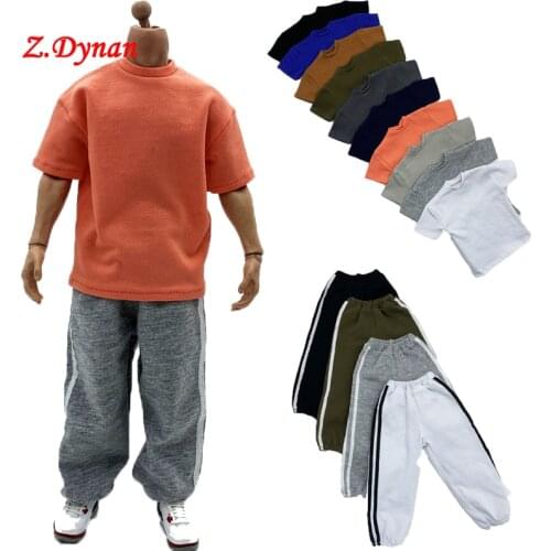 12 Colors 1/6 Scale Male Loose Shirt Casual Pants Sport Trousers for 12 Inches Hot Toys Ph TBLeague Action Figures Clothes