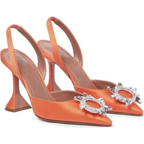 2021 New summer satin sandals fashion sun buckle high heels womens sandals