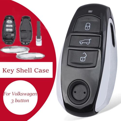KEYECU New Replacement NO Interior Unit Remote Car Key Shell Case Fob 3 Button for Volkswagen Touareg 2011-2014 (Shell Only)