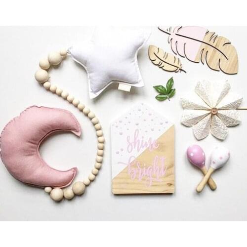 Plush Star Moon Pillow Beads Rope Hanging Baby Room Crib Decor Babies Accessories Newborn Photography Props Baby Shower Gifts