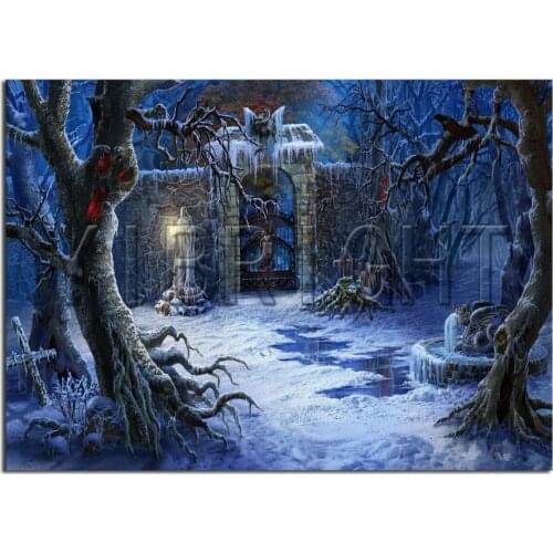Full Square Diamond painting Horror forest 5D DIY Diamond embroidery Cross stitch tree Full Round Diamond mosaic door landscape