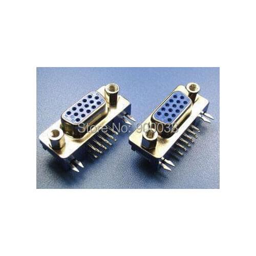 VGA 15P Female Connector Right Angle 3.08MM Blue insulator Rohs free shipping 1000pcs by ups