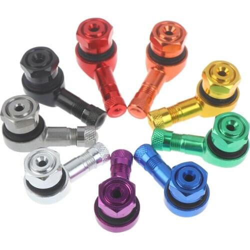 2pcs 90 Degree Angle Aluminum Alloy Valve Stem Motorcycle Wheel Tire Tubeless Anti-leak Valve Stems For 11.3mm Rim Wheel Parts