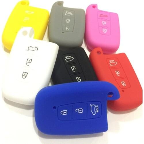 Silicone key Case key Cover For Hyundai Tucson IX35 I30 Elantra Genesis hyundai 3 button Smart Key