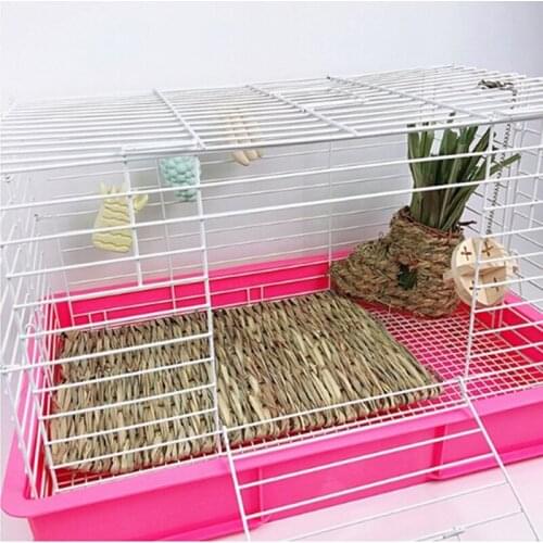 Grass Hamster Bed Woven Small Animal Mat Safe Pet Chew Toy Small Animal Rat Guinea Pig Interesting Pet Toys