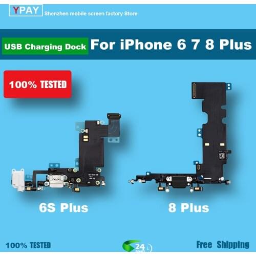High Quality Flex Loading Cable for iPhone 6 6S 7 8 Plus USB Charger Port Dock Connector with Microphone Flexible Cape