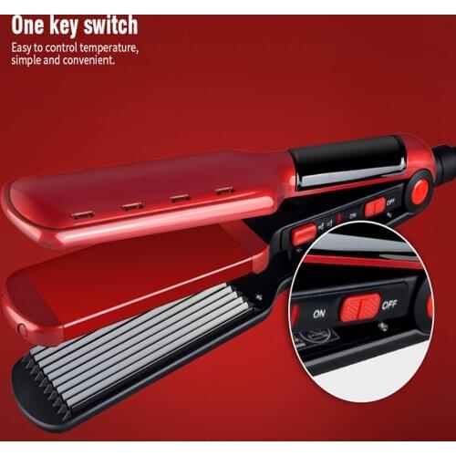RUCHA 2 In1 Hair Straightener and Curling Iron Fast Warm-Up Ceramic Coating Heating Plate Fat Iron Hair Styling Tool