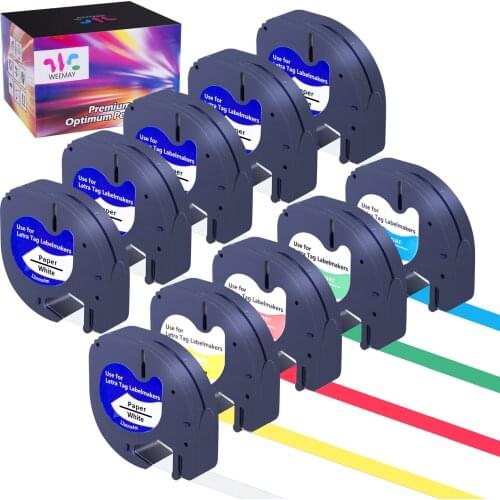 Weemay LT-100H LT-100T 91200 Compatible for DYMO 12mm Label tape 12267 91202 91203 91204 91205 91331 91221 for Dymo LT-100H