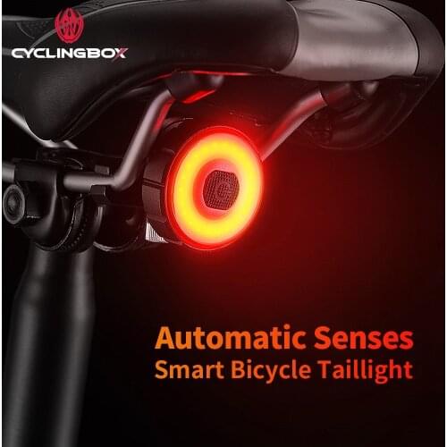 CyclingBOX Smart Bicycle Tail Light Automatic Senses Brake Waterproof USB Rechargeable LED Taillight Plus Bike Accessories