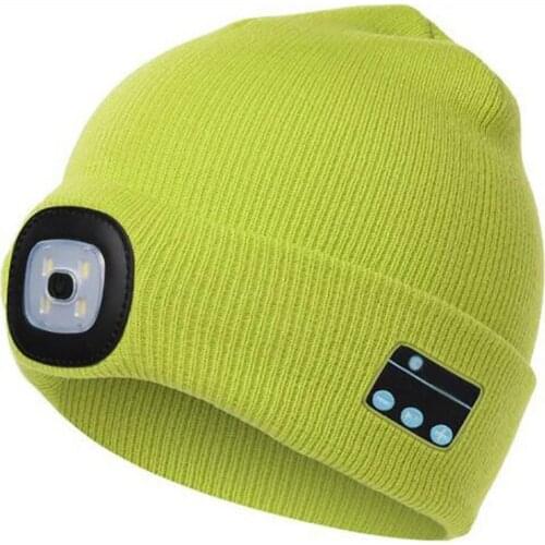 Winter Beanie Hat Wireless V5.0 Smart Cap Headphone Headset With 4 LED Light Handfree Music Headphone New