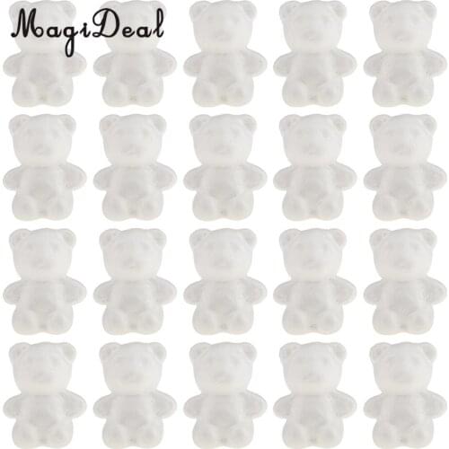 20pcs Bear Shaped Styrofoam Foam Crafts Creative DIY Handmade Painted Crafts