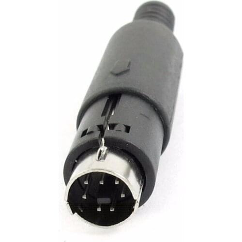 50PCS Mini 7 Pin DIN Male Plug With Plastic Handle Soldering cables Straight Audio Video Adapter