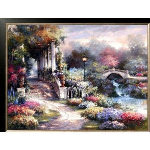 59-44-Needlework Craft Home decor French DMC Quality Counted Cross Stitch Kit Set DIY Oil painting 14 ct Classic Garden Retr
