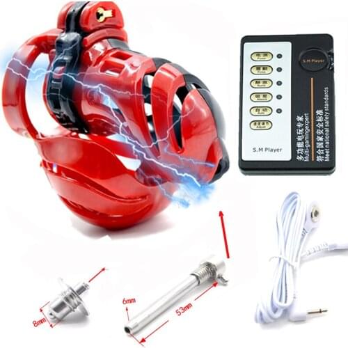 Electric Shock Chastity Device Sex Toys for Men Male Reusable Condom Penis Extension Penis Ring Cock Cage Penis Sleeves Silicone