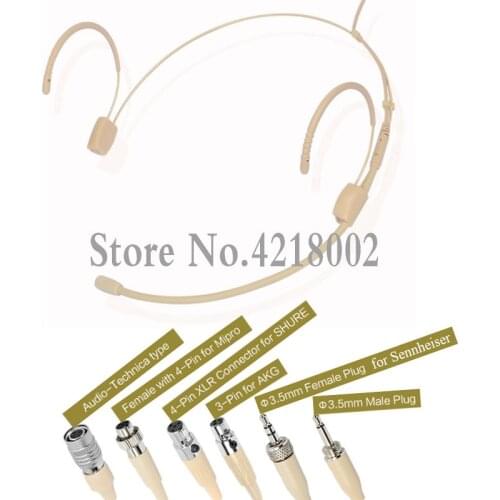 Head Wearing Headset Microphone for Sennheiser Shure Audio Technica Wireless Transmitter Condenser Karaoke Studio Mic