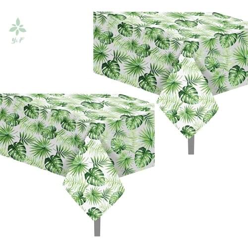Hawaiian Luau Tablecloths Rectangular Aloha Tropical Palm Leaves Table Cover For Jungle Themed Baby Shower Party Decorations