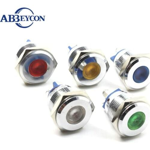 IN21 Metal waterproof led indicator 16mm Panel Mounting red LED Indicator